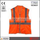 Hivis Reflective Tape Orange Mens Waistcoat High Visibility Safety Vest thumbnail-1