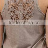 Ladies Solid Tank Top in Taupe thumbnail-3