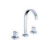 Two Handle Chrome Kitchen Sink Water Faucet With 3 Hole , Deck Mounted