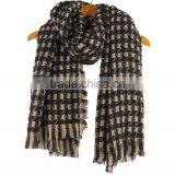 Women Soft Fringe Winter Plaid Cashmere Scarf thumbnail-5