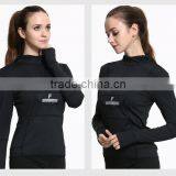 Running Gym Hoodie T- Shirt Women Fitness Tights Shirt thumbnail-4