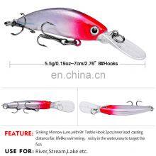 High Quality 7cm 5.5g Lifelike Hard Bait Fishing Lure Minnow for Freshwater Saltwater Fishing thumbnail-5