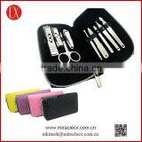 9pcs Stainless Steel Manicure Set Shining Colorful Pouch Luxury Manicure Set Quality Choice