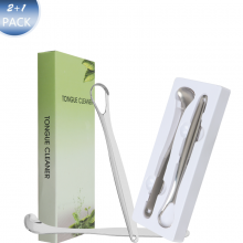 Hot Sell Stainless Steel Tongue Cleaner Scraper With Colorful Handle for Oral Care