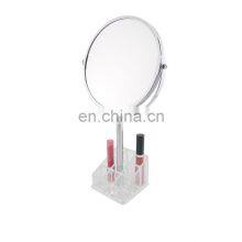Flower Shape Mirror With Storage Modern Design Plastic Standing Makeup Bathroom Mirror Household Accessories Storage Mirror thumbnail-1