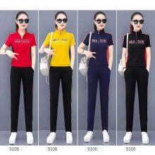 Monisa Female Sports Leisure Colors Suit With Short Sleeves and Long Trousers in Summer thumbnail-1