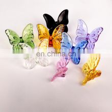 Hot Selling Multi Color Crystal Crafts Luxury Crystal Baccara Butterfly Ornaments for Wedding Souvenir
