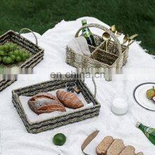 Durable For Daily Seagrass Serving Tray Fruit Basket For Picnic Trip Vietnam Supplier thumbnail-2