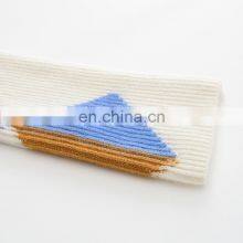 Women's Casual Winter Cashmere Pullover Sweater With Thick Long Raglan Sleeves and Knitted Rib Geometric Pattern Crew Neck thumbnail-5