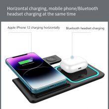 Portable 3 in 1 Foldable Wireless Charging Smartphone Wireless Phone Charger For Smartwatch and Samsung Galaxy thumbnail-4