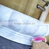 Natural White Marble Stone Bathroom Sink For Indoor Decoration thumbnail-4