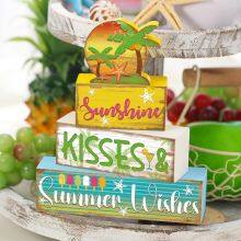 4-Piece Summer Wooden Tiered Tray thumbnail-5