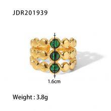 Gold Plated Sun Design Ring for Women Blue Stone Adjustable Open Ring Stainless Steel Fashion Statement Jewelry thumbnail-5