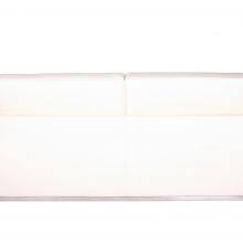 Florence Knoll Style Tufted Leather 2-Seater Sofa, Modern White Loveseat With Stainless Steel Base for Living Room Hotel thumbnail-4