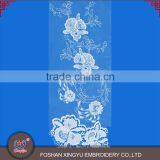 Hot Sell Custom Shape Top One China Lace Blouse Back Neck Patch Design Swhite Lace Embroidery Floral Applique Trim thumbnail-2