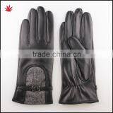 2016 New Style Fashion Lady Genuine Leather and Fabric Touchscreen Leather Gloves thumbnail-1