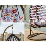 Indoor Rattan Egg Hanging Baby Kid's Patio Living Room Metal Garden Cane Wicker Swing Chair thumbnail-4