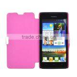 Simple Design Level Flip Leather Case With Magnet Button for Huawei Y530