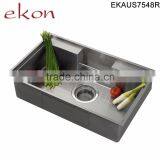 Single Bowl Premium 304 18 Gauge Handmade Stainless Steel Undermount Sink thumbnail-4