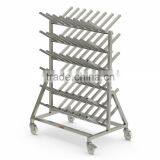 48 Pairs Double Side Stainless Steel Boot Rack With Wheels