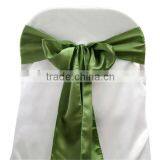 Willow Green Satin Chair Sash, Chair Ties, Wraps for Wedding Banquet Hotel thumbnail-1