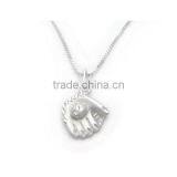 Sterling Silver Baseball Softball Glove And Ball Charm Necklace thumbnail-1