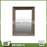 Natural Wood Square Wall Mirror