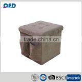 F / R Leather Ottoman Pouf With Pockets thumbnail-2