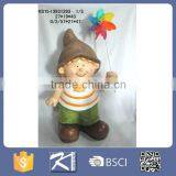 Mgo Garden Decorative Boy & Girl With Windmill thumbnail-1