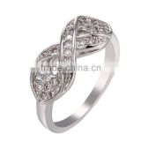 Pretty Clear Zircon Cubic Women Bowknot Shaped White Gold Plated Ring for Party