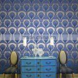 Peacock Feather Pattern Vinyl Wallpaper Entertainment 3d Fashion Wallpaper thumbnail-6