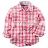 Children check clothing fashion plaids child clothes 100% cotton long sleeve one chest pocket kids fishing shirts