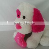 plush dog with heart / cute dog /plush toys/ Stuffed toy
