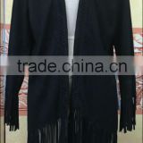 wholesale fashion women Suede Fringed Tassel Shawl Jacket Cardigan Ladies Elegant Winter Coat