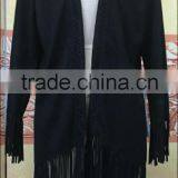 wholesale fashion women Suede Fringed Tassel Shawl Jacket Cardigan Ladies Elegant Winter Coat