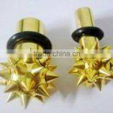 316L Steel Gold Plated Plug Tunnel Body Ear Jewelry thumbnail-1