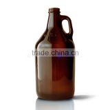 Growler 64 oz Round Amber Personalized Glass Beer Jugs