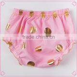 Baby New Design Ruffle Pants Baby Panties Bloomer Wholesale Price Gold Polka Dot Design thumbnail-1