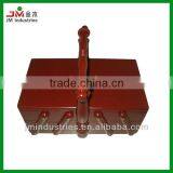 Folding Pine Wood Sewing Box With Handle thumbnail-1