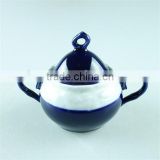Cheap glazed ceramic sugar pot with handles in stock