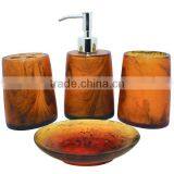 EA0008 New Arrival Brown Polyresin Bathroom Set thumbnail-1