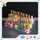 2015 Custom High Clear Acrylic Nail Polish Holder Simple Design 5 Stairs Acrylic Nail Polish Display Acrylic Nailpolish Stand thumbnail-3