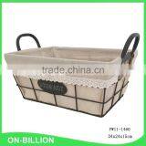 Rectangular rustic wire storage basket