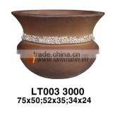 Vietnam Curved High Quality Dark High Fired Planter For Wholesalers thumbnail-2