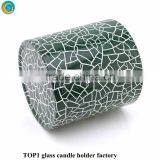 Green Mercury Glass Pillar Christmas Candle Holder thumbnail-2