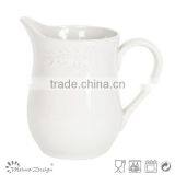 2015 Delicate White Emboss Crockery Stoneware Houseware Dots Pattern Pitcher thumbnail-2
