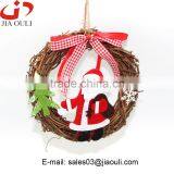 Hot Sales Christmas Decorations With Santa Claus Rattan Christmas Wreath Ornament thumbnail-3