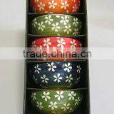 Janpanese Style Colorful Hand Printed Ceramic Soup Bowl thumbnail-1
