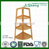 Bamboo Corner Bathroom Shelf With Three Layers thumbnail-1