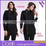 2014 New Arrival Ladies Asymmetrical Zip Long Coat Fashion Design Winter Overcoat thumbnail-1